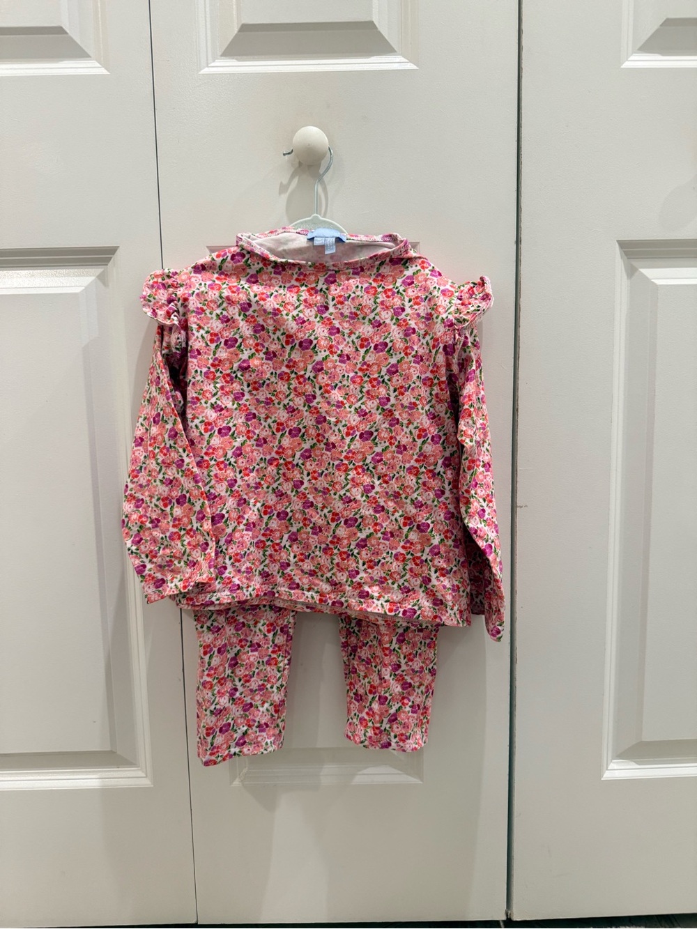 Hill House Pink Floral Ruffle Shoulder Girls' Set